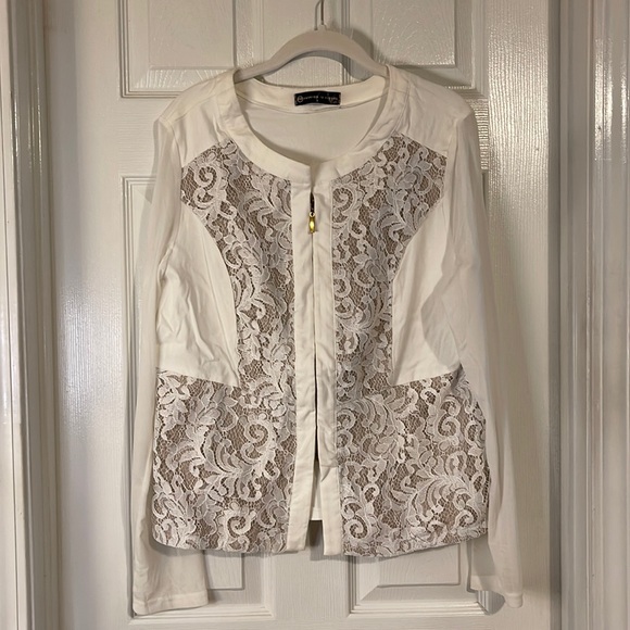 Fashion to Figure Jackets & Blazers - GUC Fashion To Figure Lace & Sheer Blazer